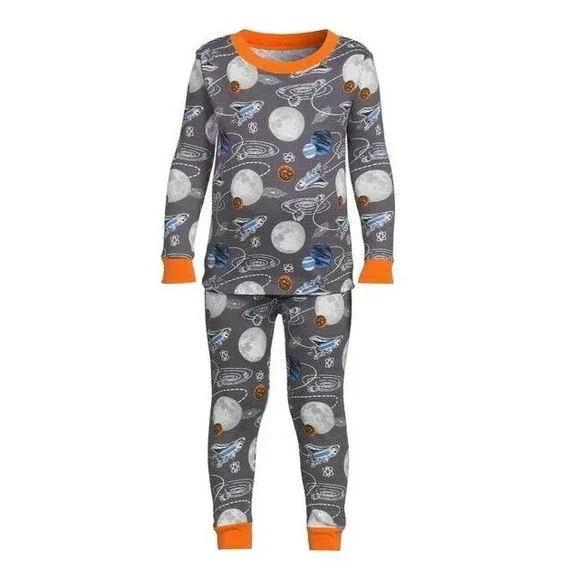 Wonder Nation Space Theme Long Sleeve Tight Fit Sleep set 2-Piece Sz 12  Months